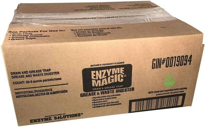 ENZYME MAGIC Grease & Waste Digester Cleans Slow/Clogged Drains, Urinals, Commodes, Beverage Towers, Grease Traps; Enzyme Formula Destroys Waste, Fat, Oil, Grease; Neutralizes Odors (4 Oz x 32-Pack) - Image 3
